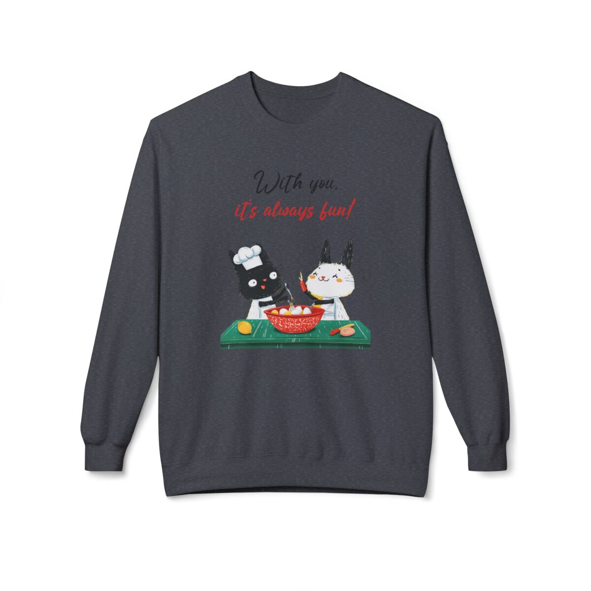With you it's always fun Unisex Midweight Softstyle Fleece Crewneck Sweatshirt - Image 9