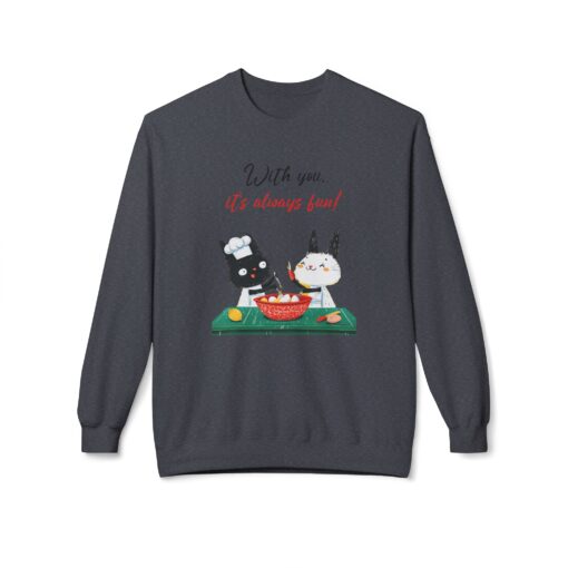 With you it's always fun Unisex Midweight Softstyle Fleece Crewneck Sweatshirt - Image 9