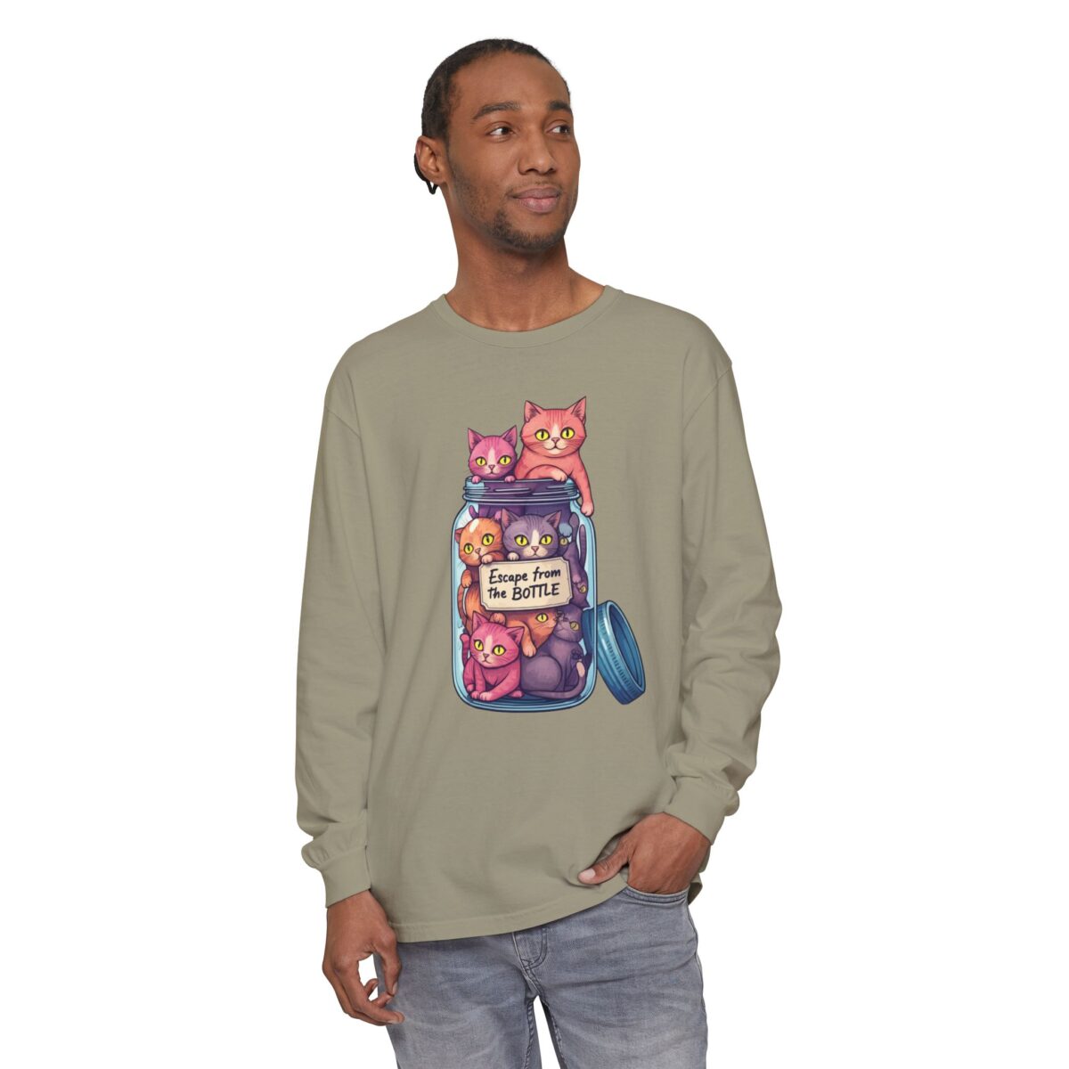 Escape from the bottle Unisex Garment-dyed Long Sleeve T-Shirt - Image 31