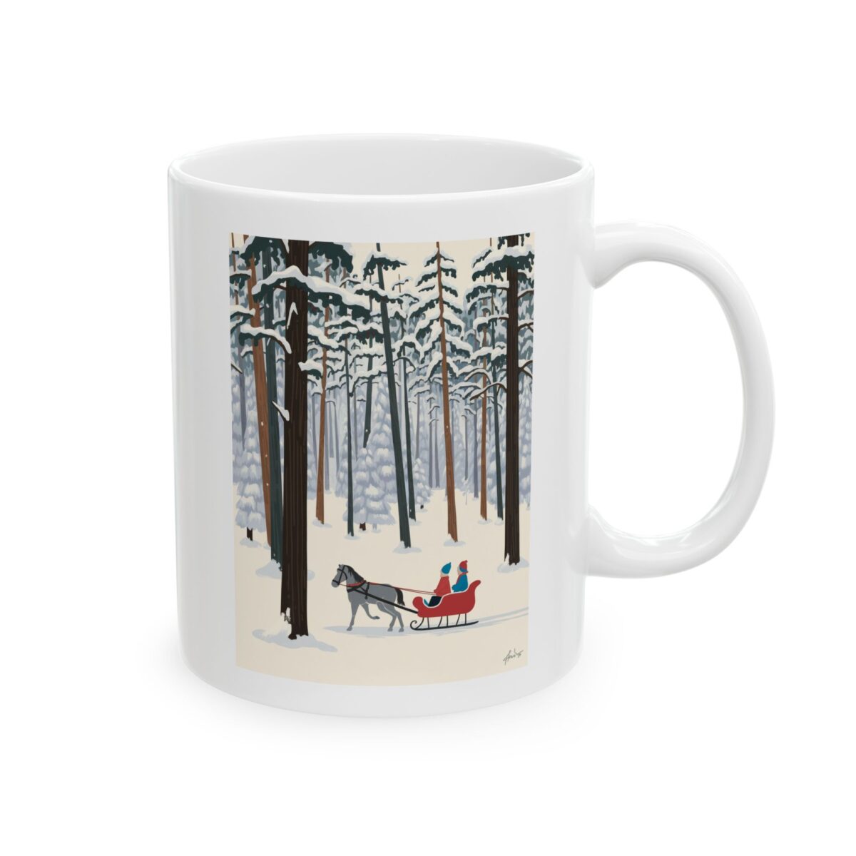 White and frosty Ceramic Mug, (11oz, 15oz) - Image 4