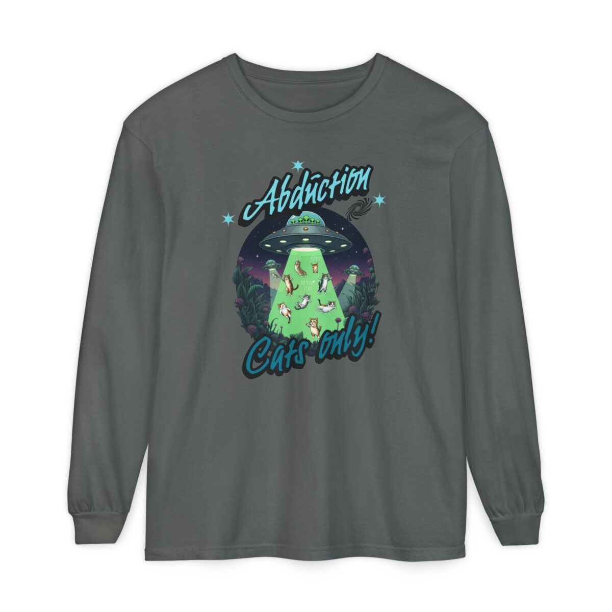 Abduction cats only! Unisex Garment-dyed Long Sleeve T-Shirt - Image 33