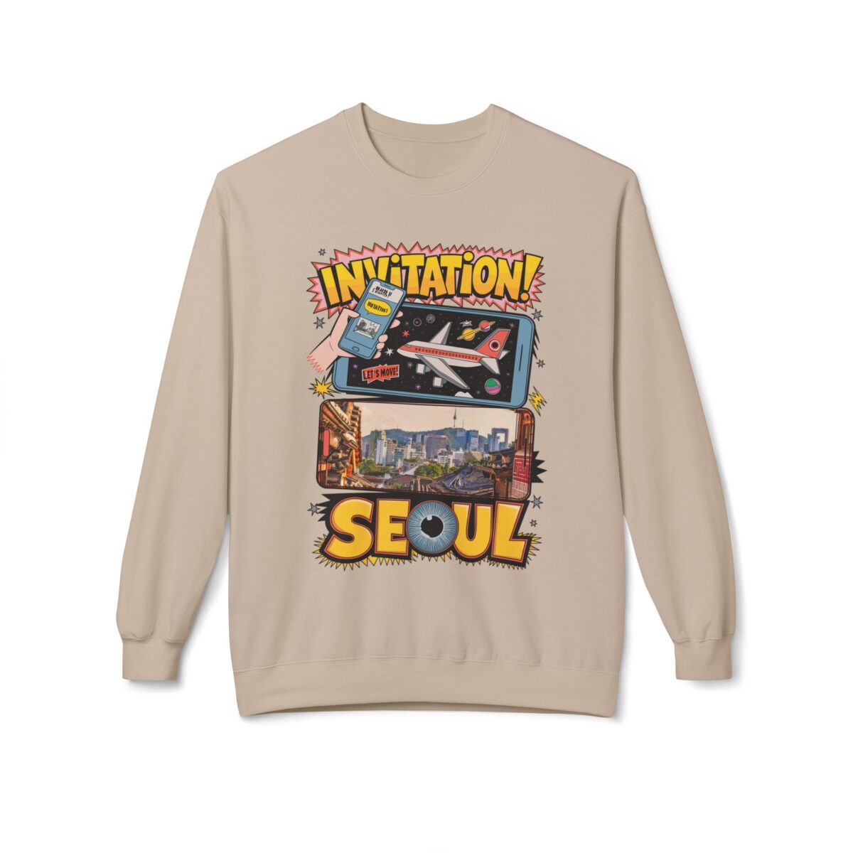 Invitation Seoul Unisex Midweight Softstyle Fleece Crewneck Sweatshirt - Image 13