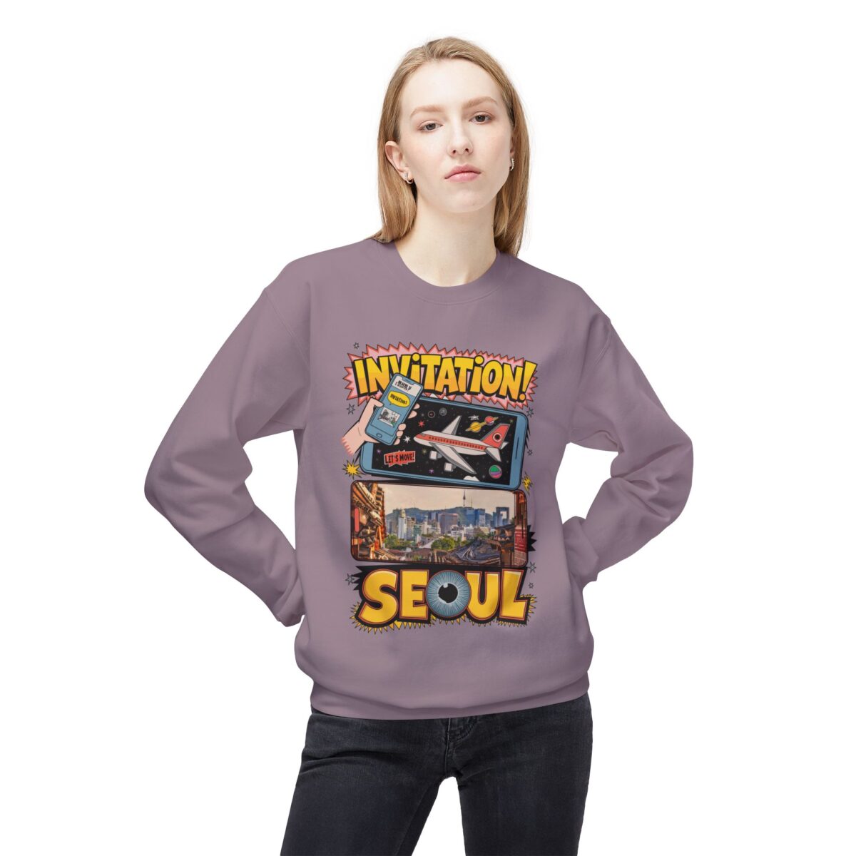 Invitation Seoul Unisex Midweight Softstyle Fleece Crewneck Sweatshirt - Image 43