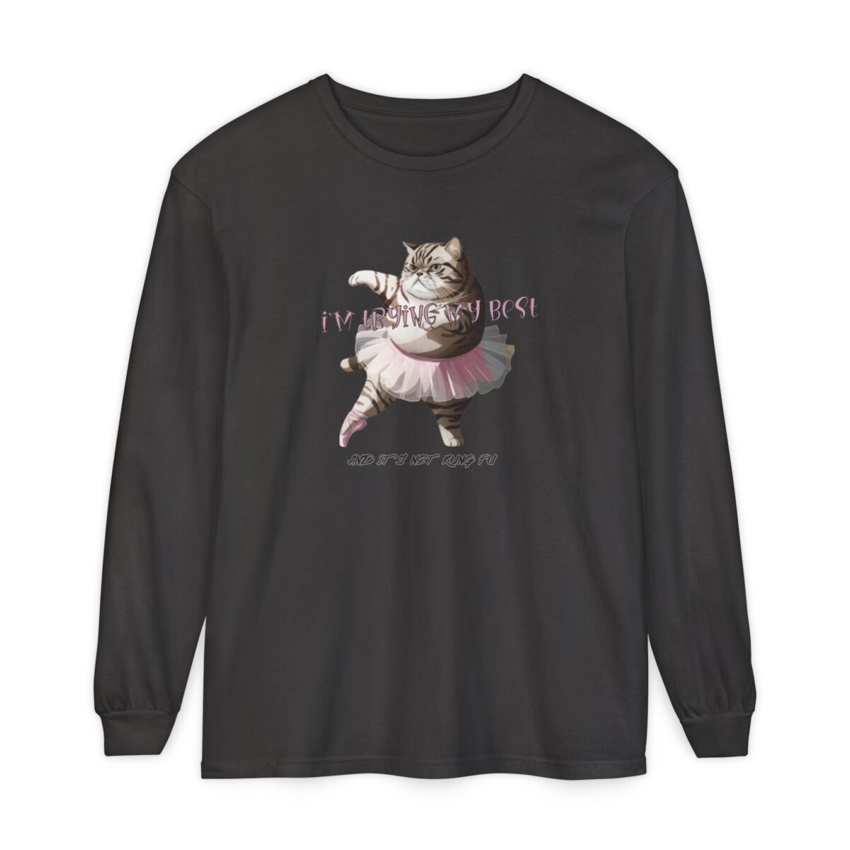 It's not kung fu Unisex Garment-dyed Long Sleeve T-Shirt - Image 17