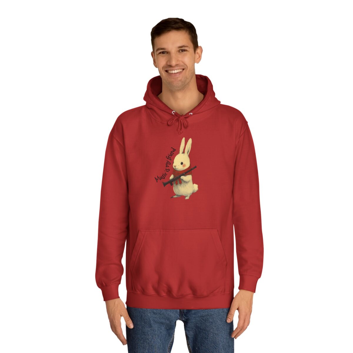 Music is my friend Unisex College Hoodie - Image 3
