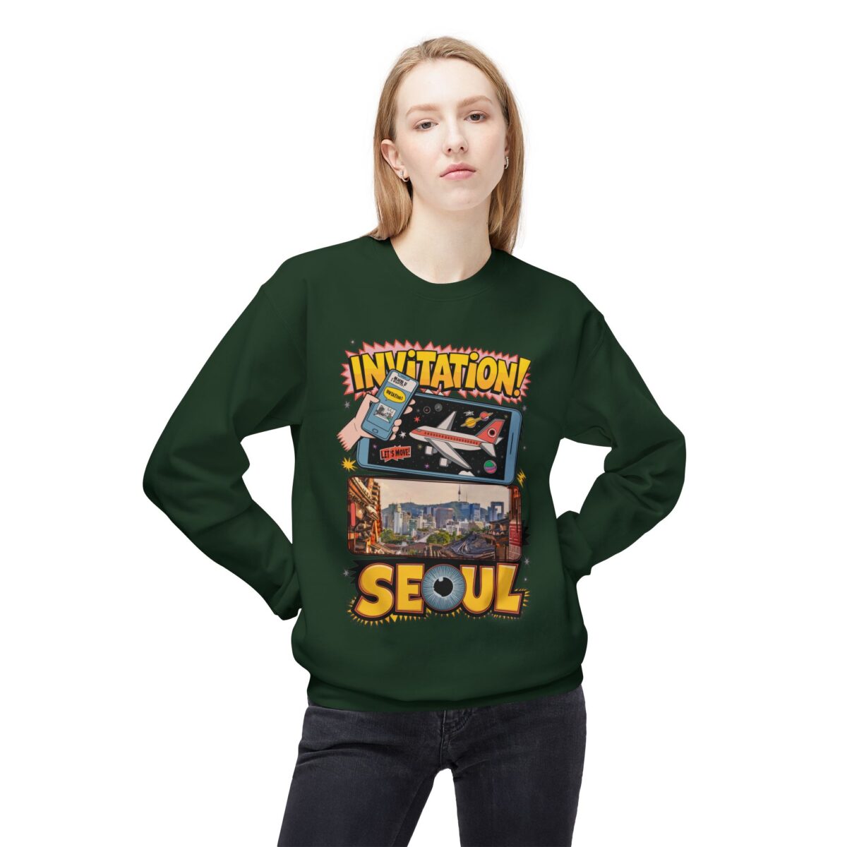 Invitation Seoul Unisex Midweight Softstyle Fleece Crewneck Sweatshirt - Image 23