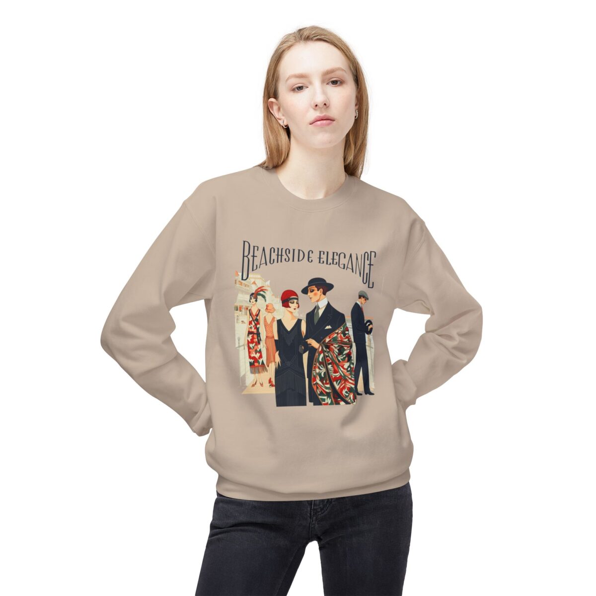 Beachside elegance Unisex Midweight Softstyle Fleece Crewneck Sweatshirt - Image 15