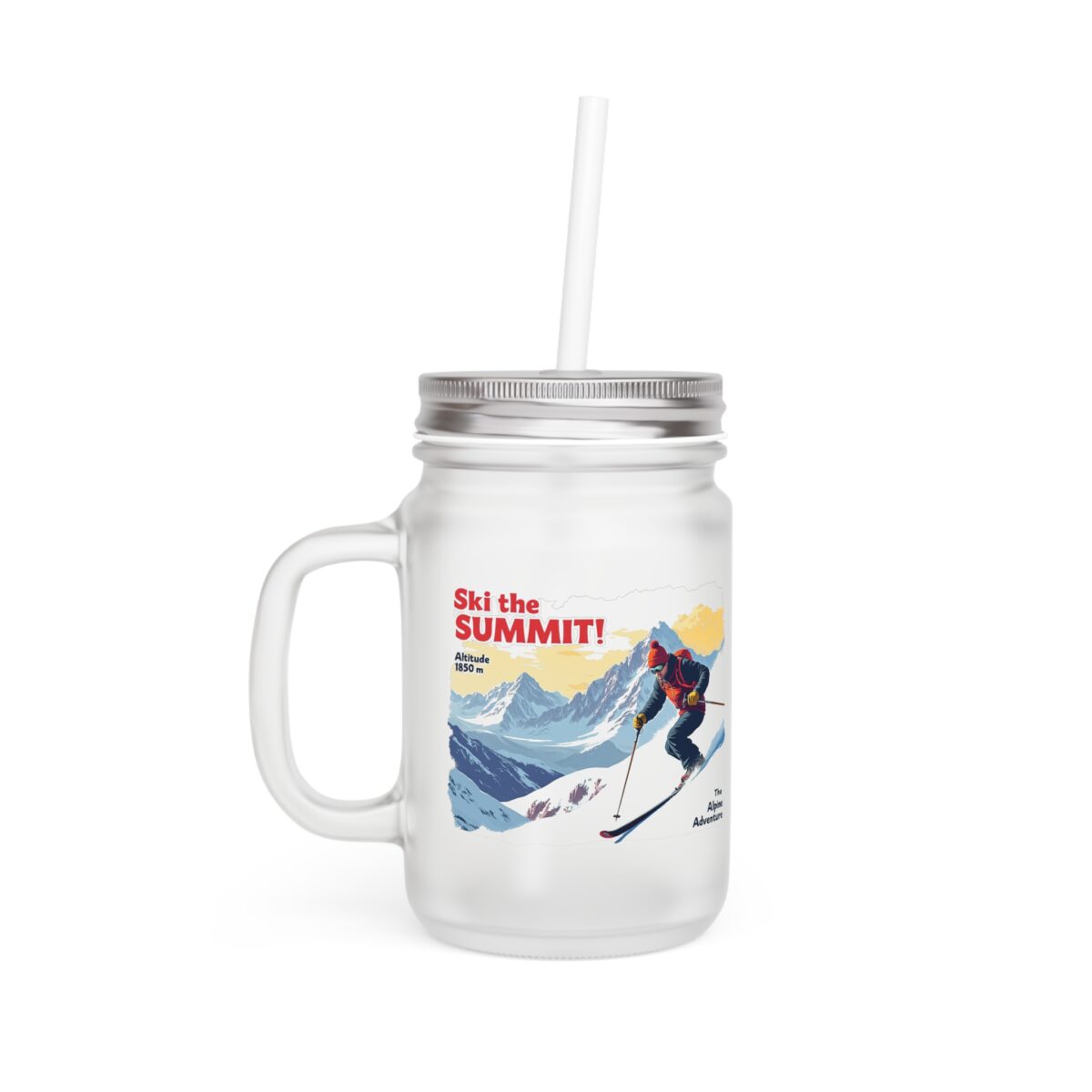 Ski the summit Mason Jar