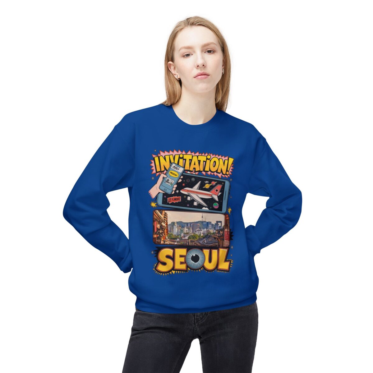 Invitation Seoul Unisex Midweight Softstyle Fleece Crewneck Sweatshirt - Image 39