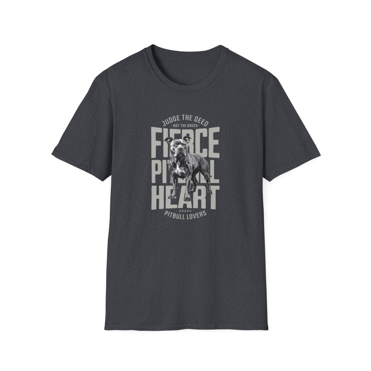 Fierce pitbull heart Unisex Softstyle T-Shirt - Image 17