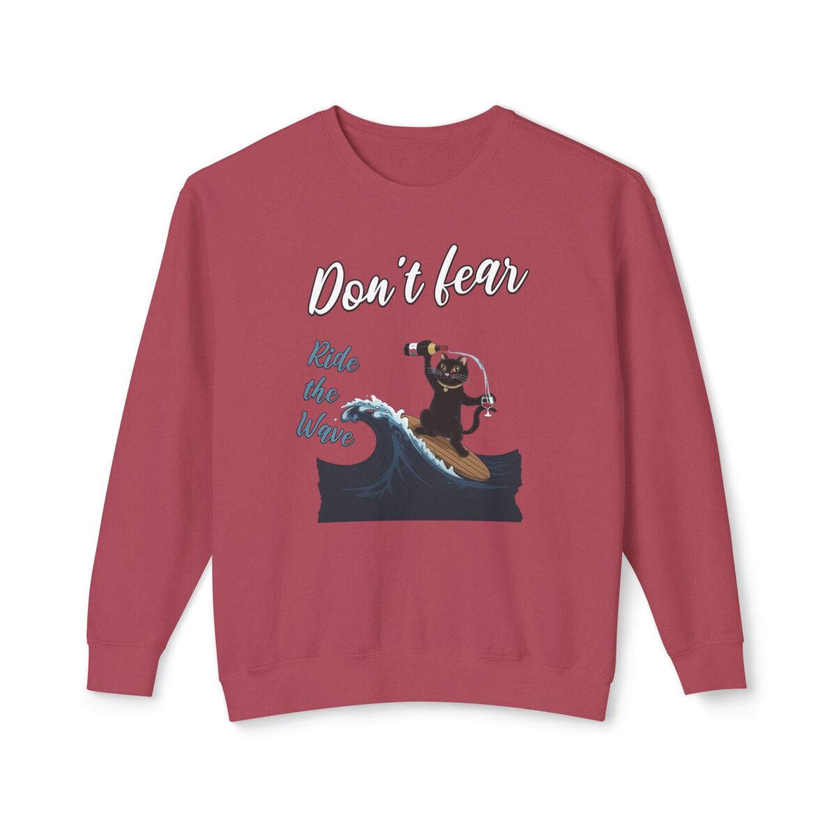 Ride with wave Unisex Lightweight Crewneck Sweatshirt - Image 25