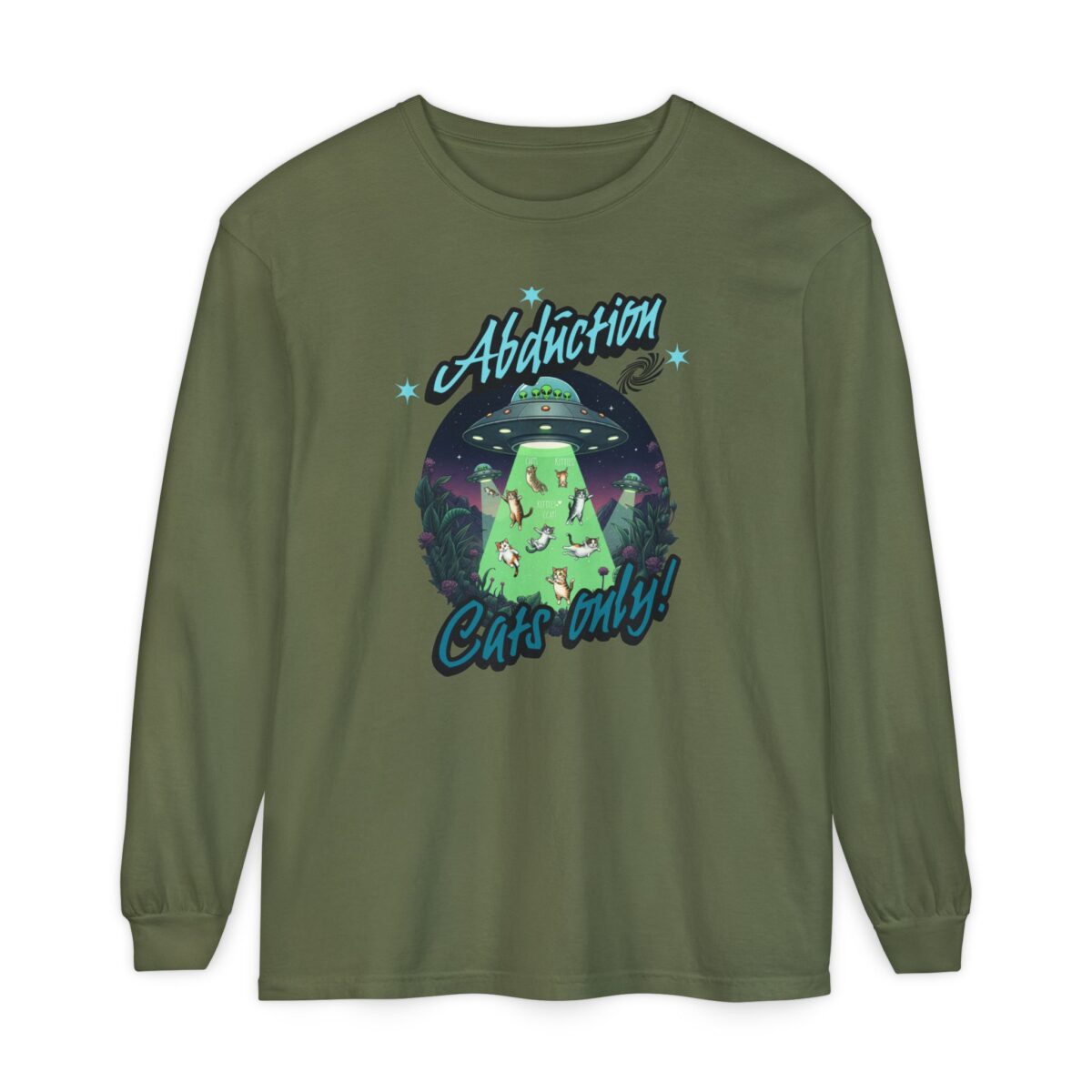 Abduction cats only! Unisex Garment-dyed Long Sleeve T-Shirt - Image 41