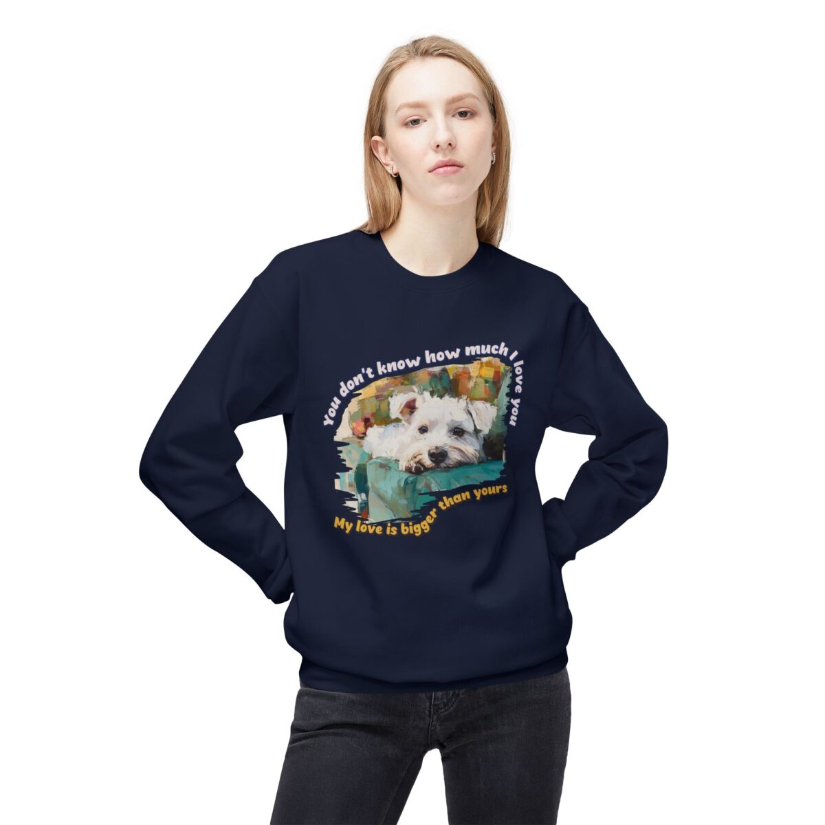 My love is bigger than yours Unisex Midweight Softstyle Fleece Crewneck Sweatshirt - Image 43