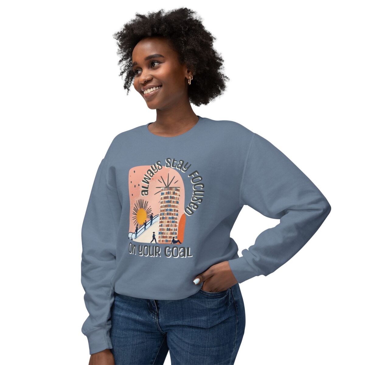 Always focused on your goal Unisex Lightweight Crewneck Sweatshirt - Image 15