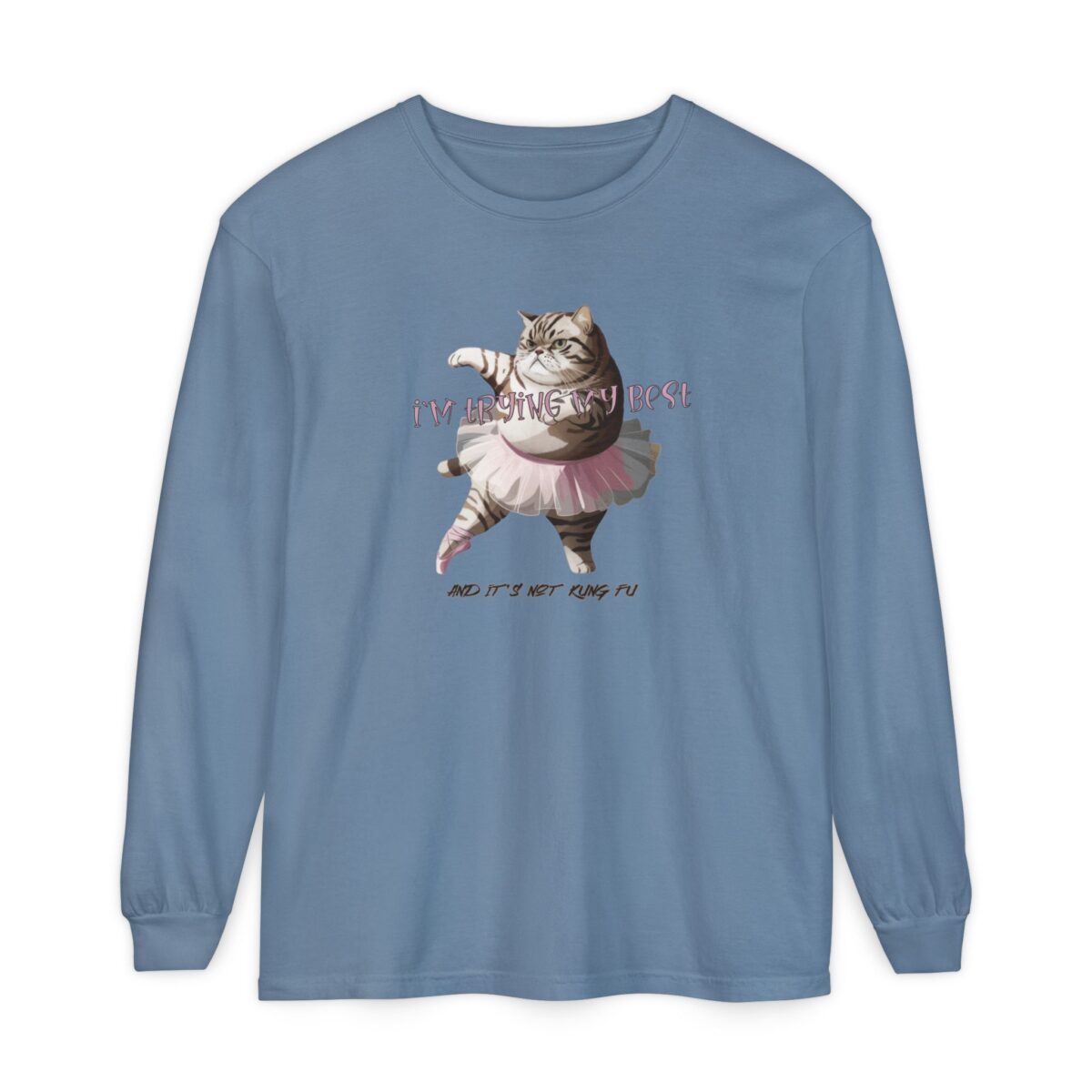 It's not kung fu Unisex Garment-dyed Long Sleeve T-Shirt - Image 13