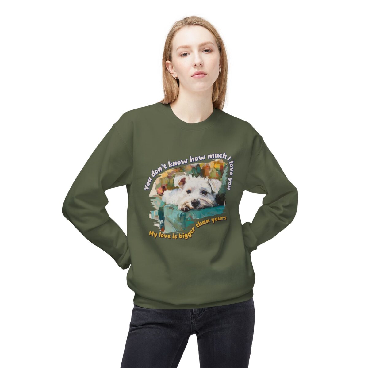 My love is bigger than yours Unisex Midweight Softstyle Fleece Crewneck Sweatshirt - Image 27