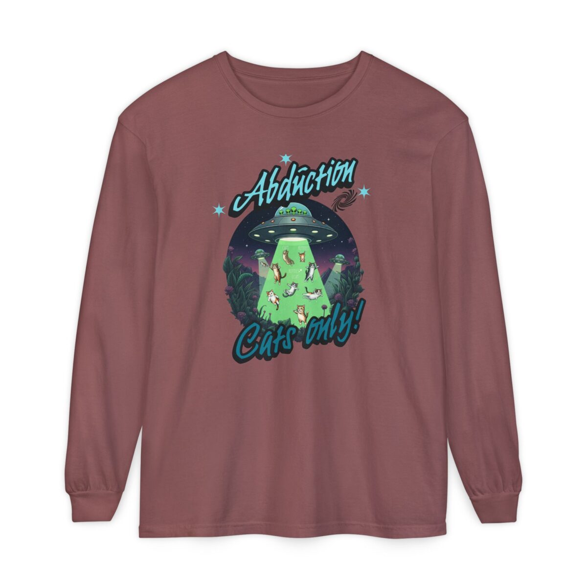 Abduction cats only! Unisex Garment-dyed Long Sleeve T-Shirt - Image 13