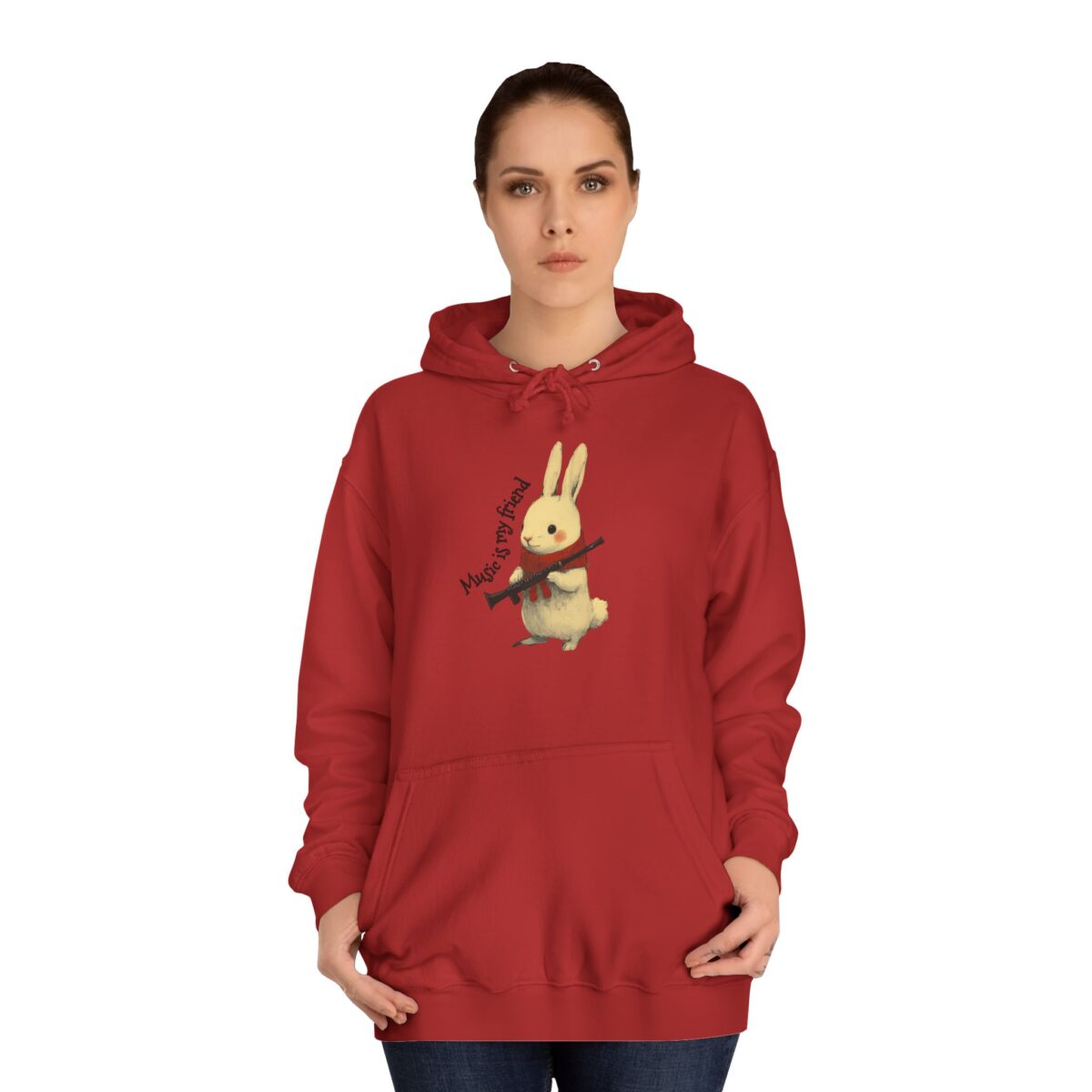 Music is my friend Unisex College Hoodie - Image 4