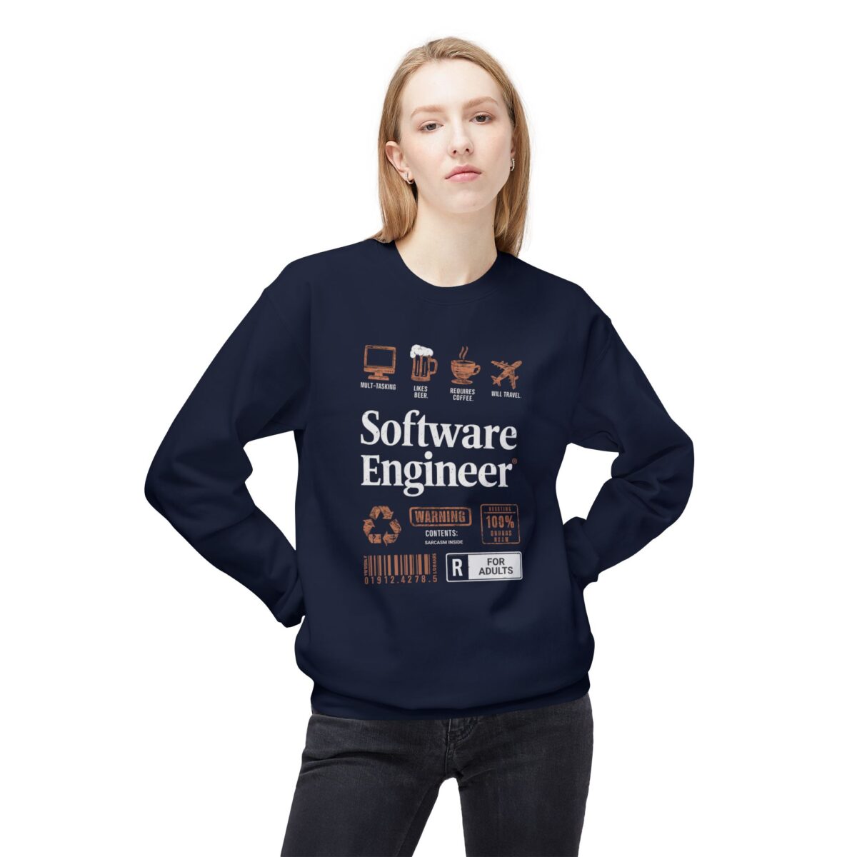 Software Engineer Unisex Midweight Softstyle Fleece Crewneck Sweatshirt - Image 3