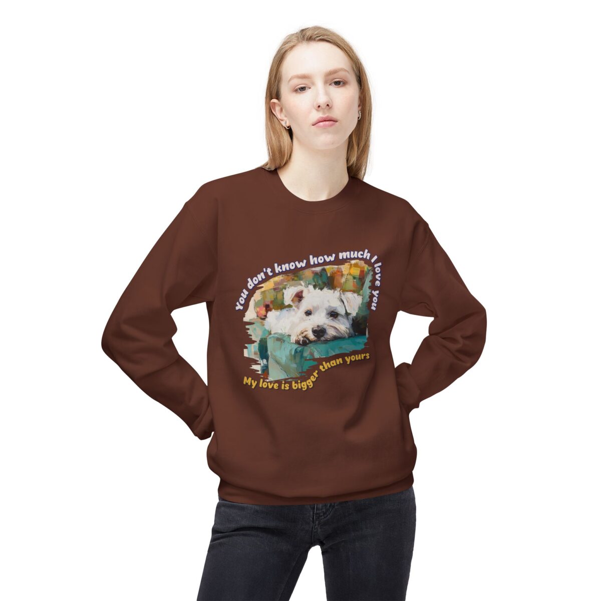 My love is bigger than yours Unisex Midweight Softstyle Fleece Crewneck Sweatshirt - Image 11