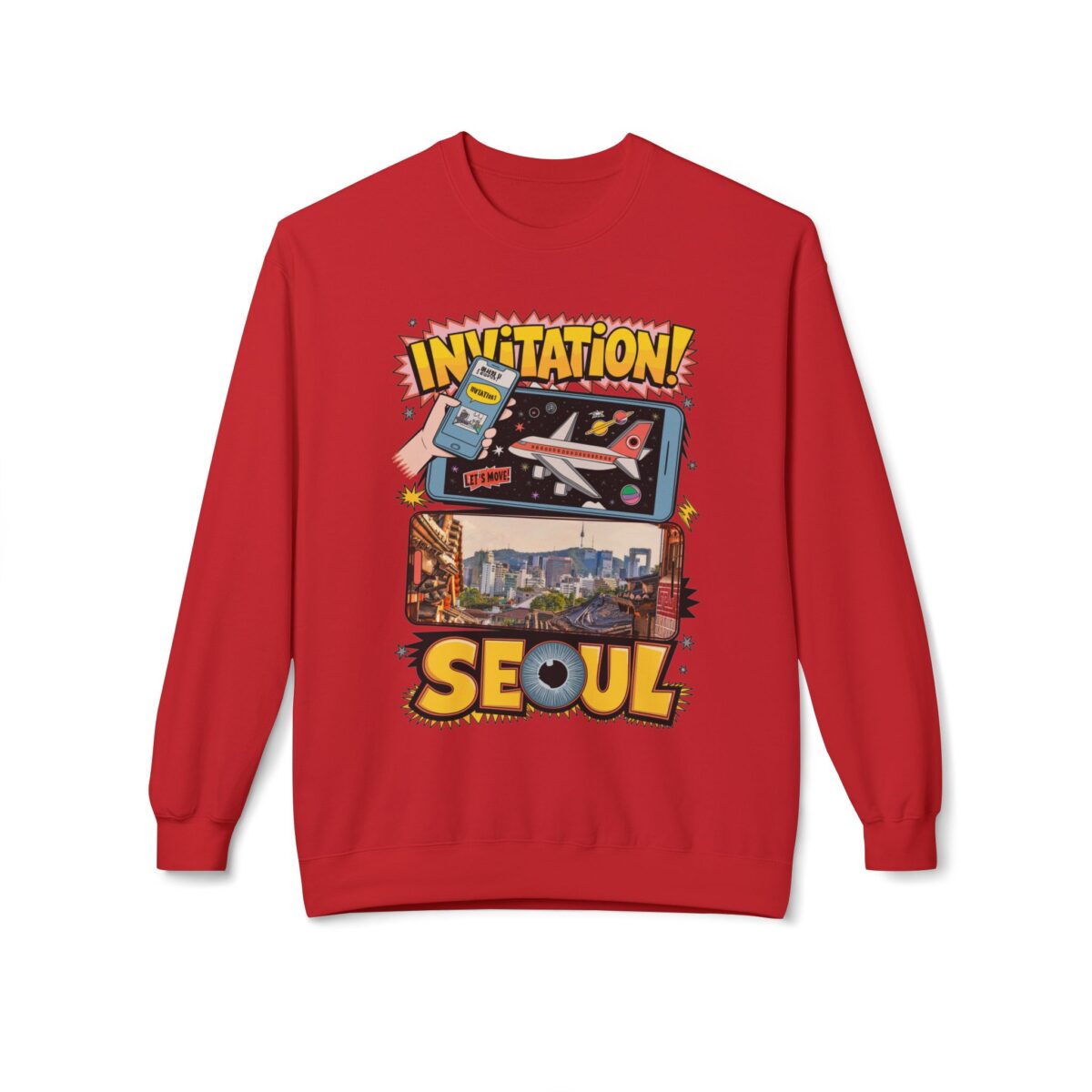Invitation Seoul Unisex Midweight Softstyle Fleece Crewneck Sweatshirt - Image 45
