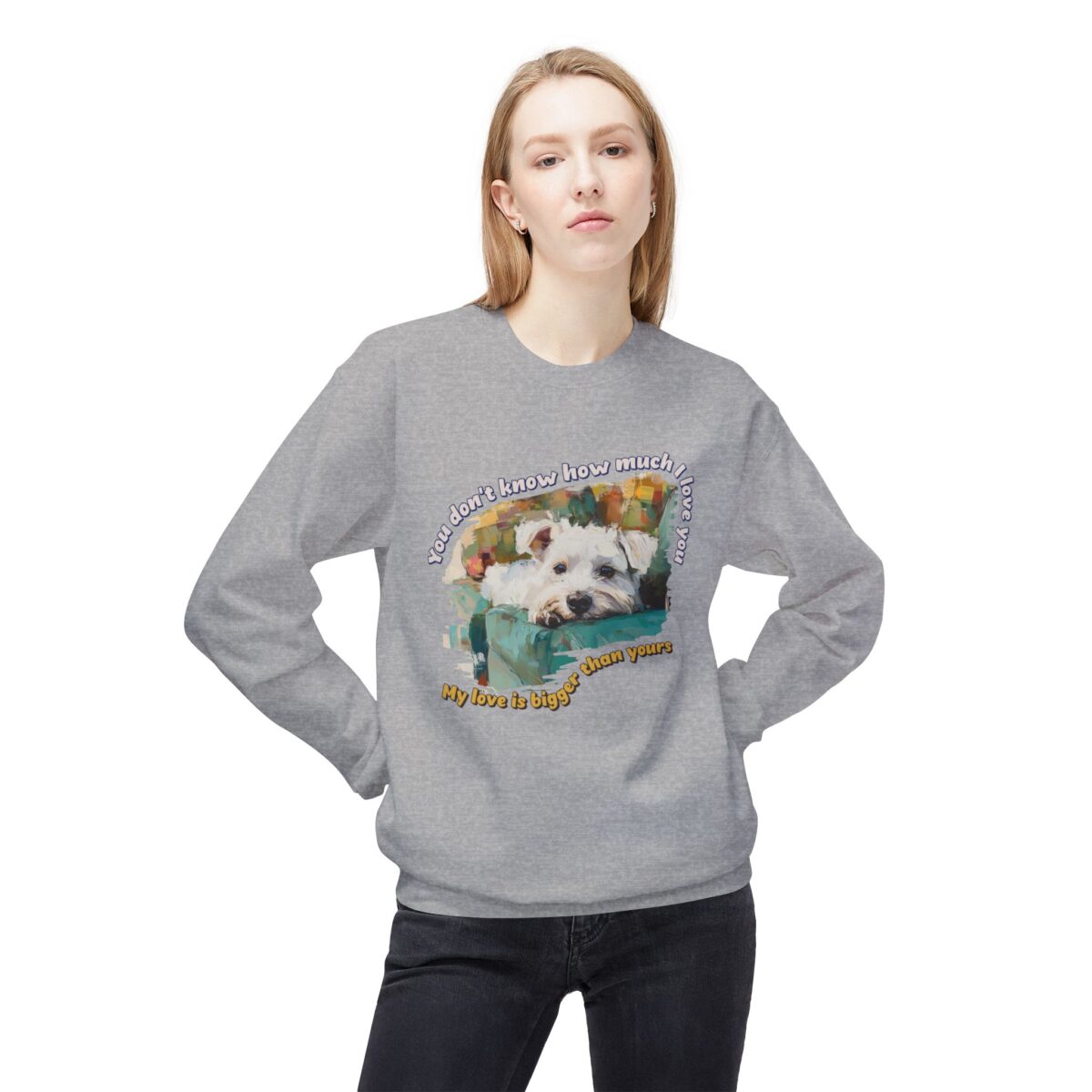 My love is bigger than yours Unisex Midweight Softstyle Fleece Crewneck Sweatshirt - Image 23