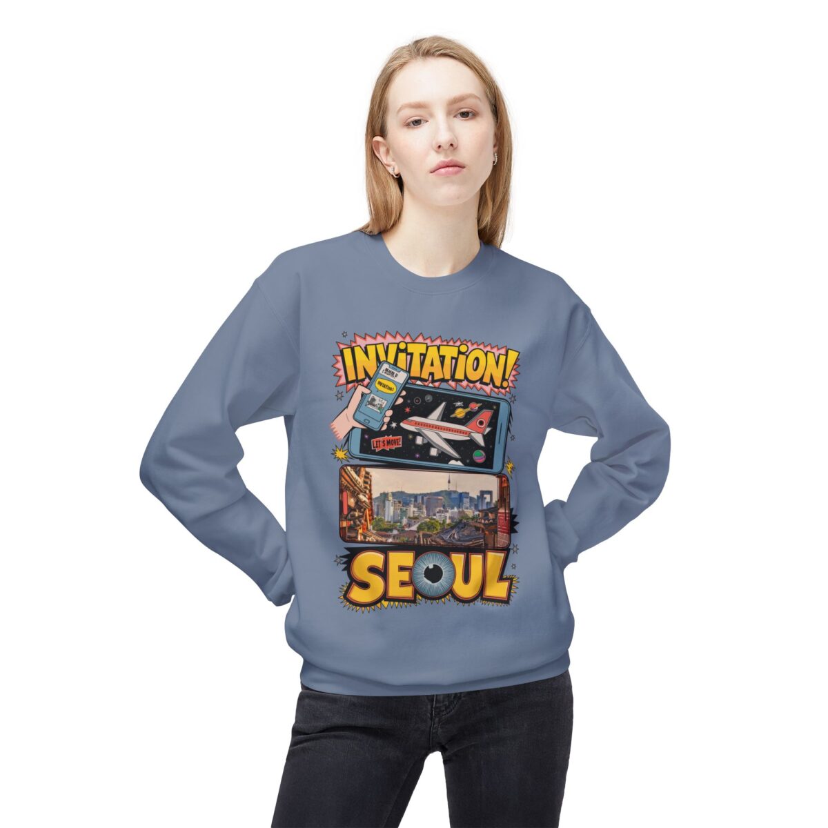 Invitation Seoul Unisex Midweight Softstyle Fleece Crewneck Sweatshirt - Image 31