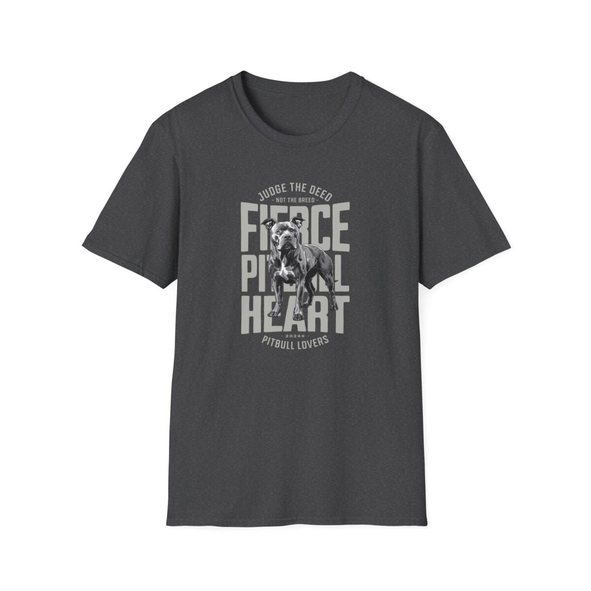 Fierce pitbull heart Unisex Softstyle T-Shirt - Image 13