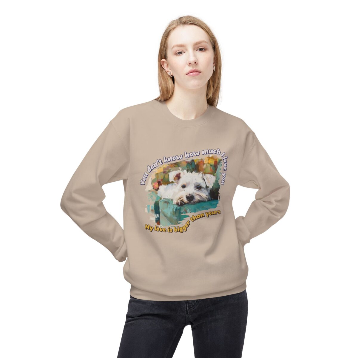 My love is bigger than yours Unisex Midweight Softstyle Fleece Crewneck Sweatshirt - Image 19