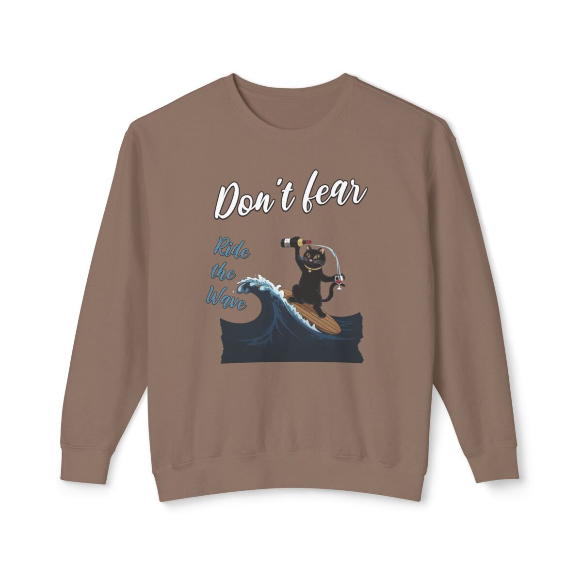 Ride with wave Unisex Lightweight Crewneck Sweatshirt - Image 9
