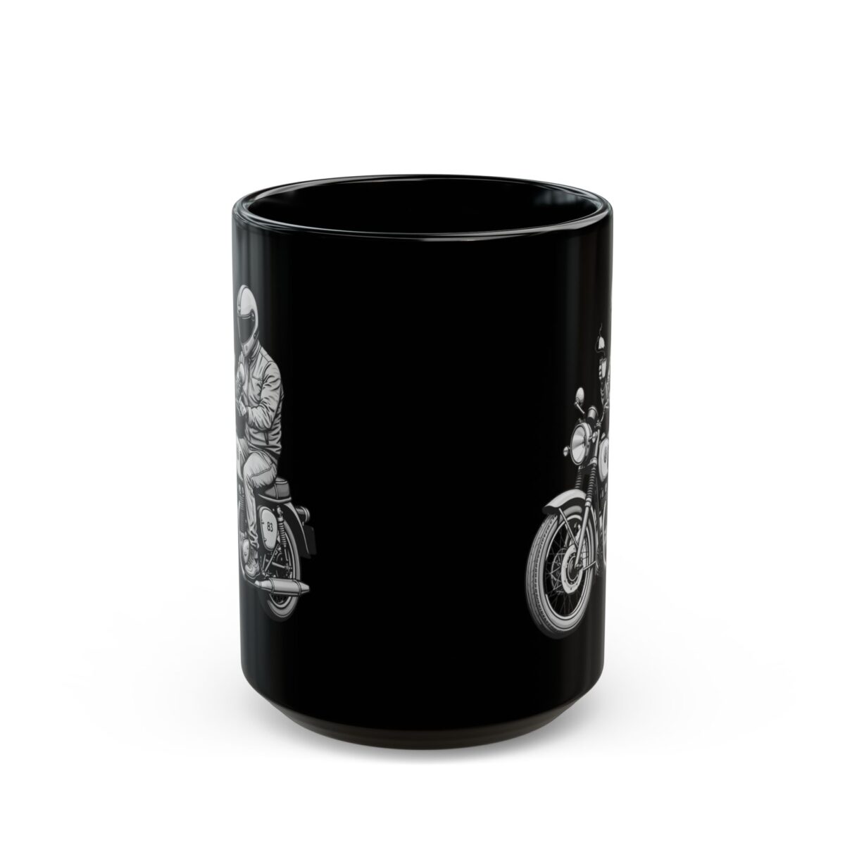 Motorcycle Rider with Coffee Black Mug (11oz, 15oz) - Image 5