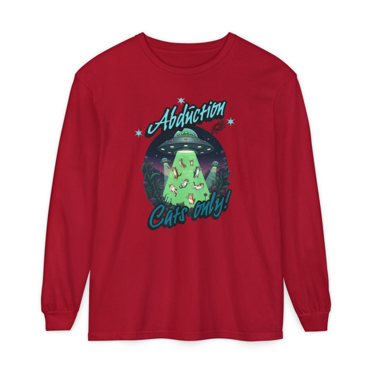 Abduction cats only! Unisex Garment-dyed Long Sleeve T-Shirt - Image 57