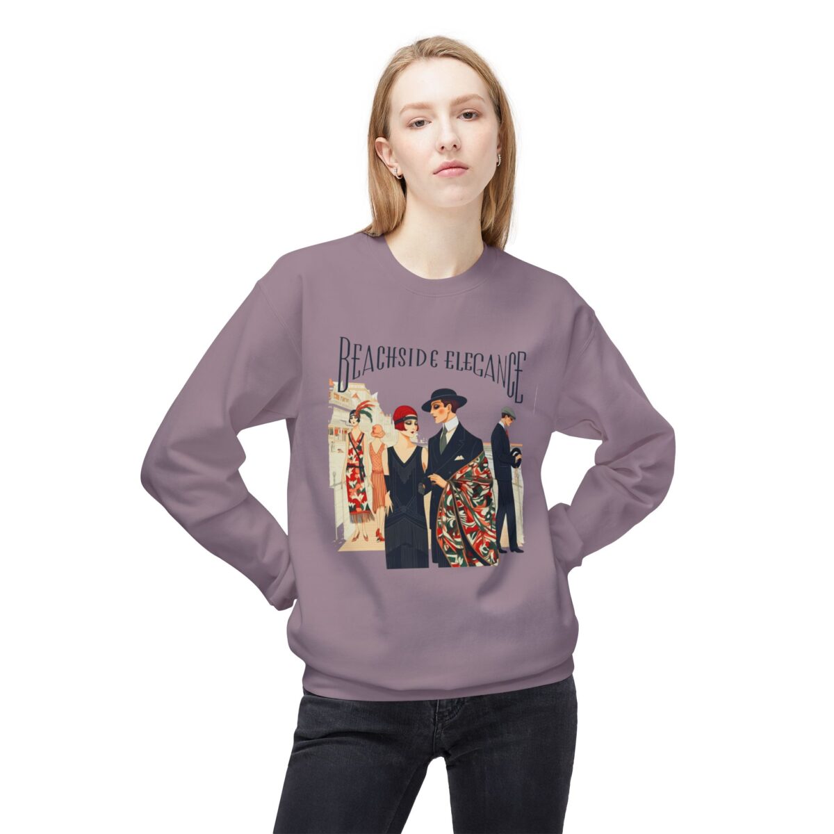 Beachside elegance Unisex Midweight Softstyle Fleece Crewneck Sweatshirt - Image 3