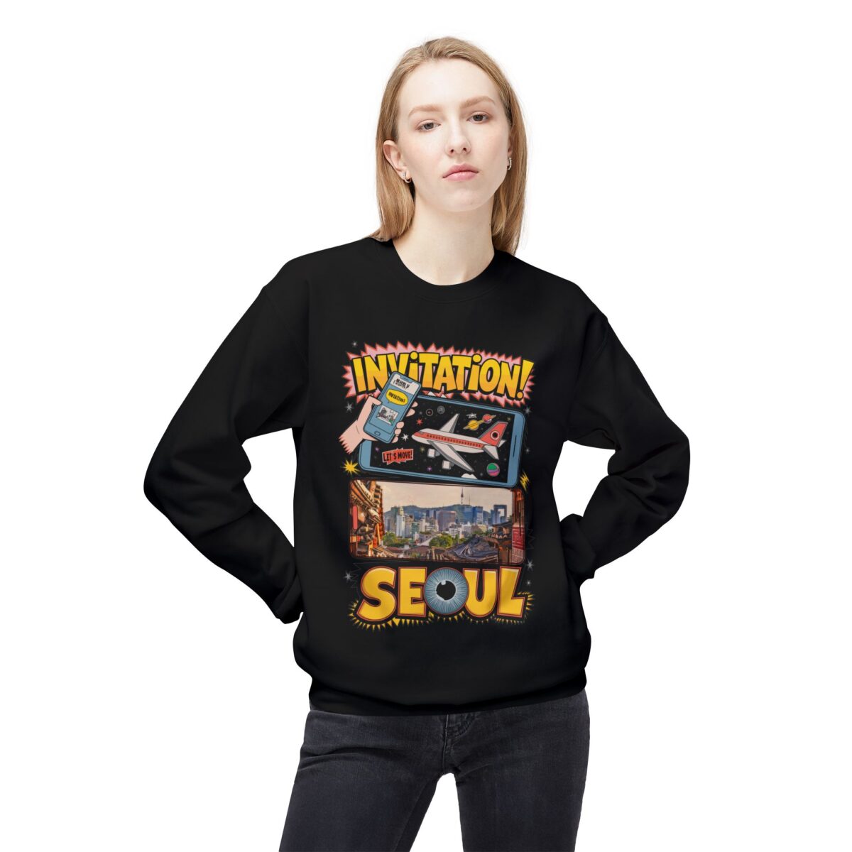 Invitation Seoul Unisex Midweight Softstyle Fleece Crewneck Sweatshirt - Image 11