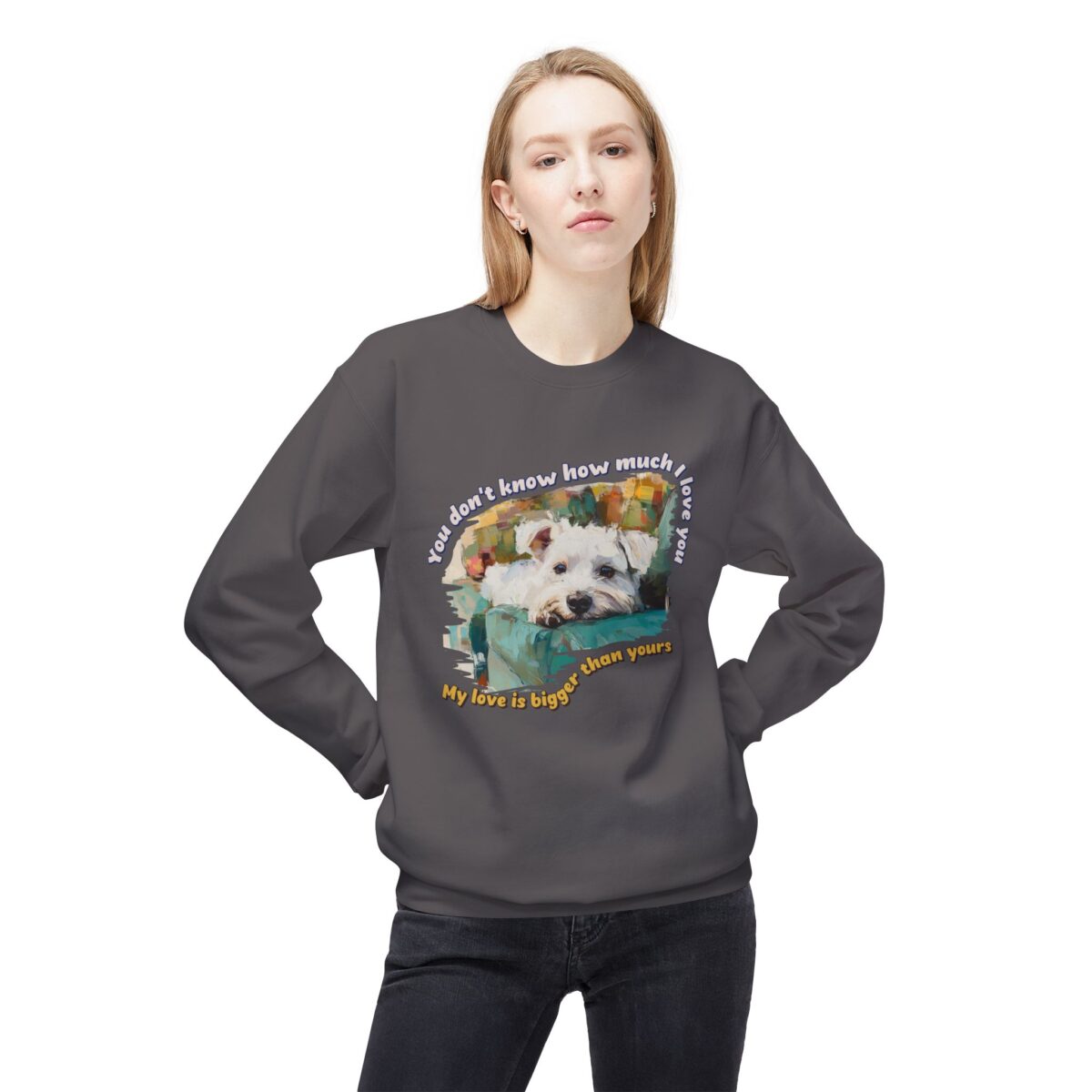 My love is bigger than yours Unisex Midweight Softstyle Fleece Crewneck Sweatshirt - Image 39
