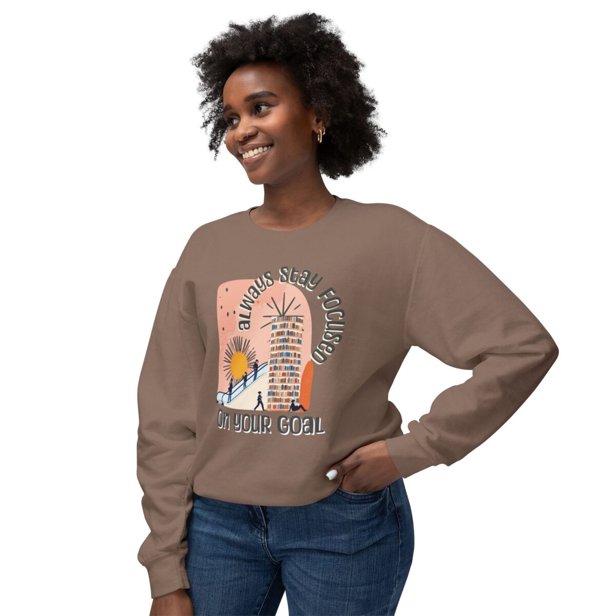 Always focused on your goal Unisex Lightweight Crewneck Sweatshirt - Image 11
