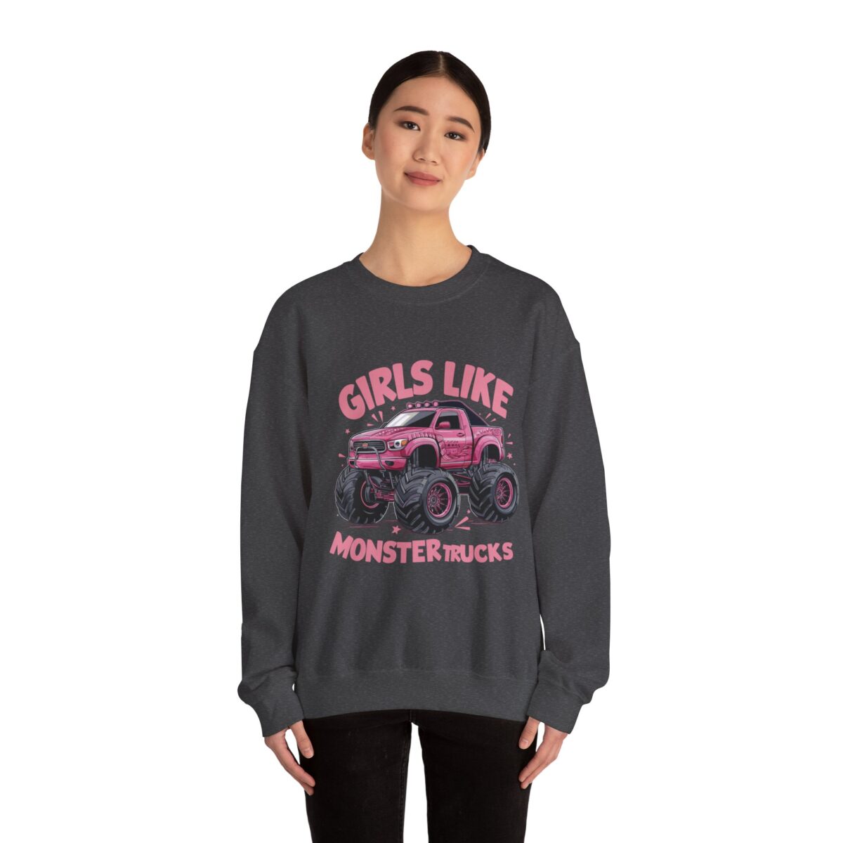 Girls like monster trucks Unisex Heavy Blend™ Crewneck Sweatshirt - Image 28