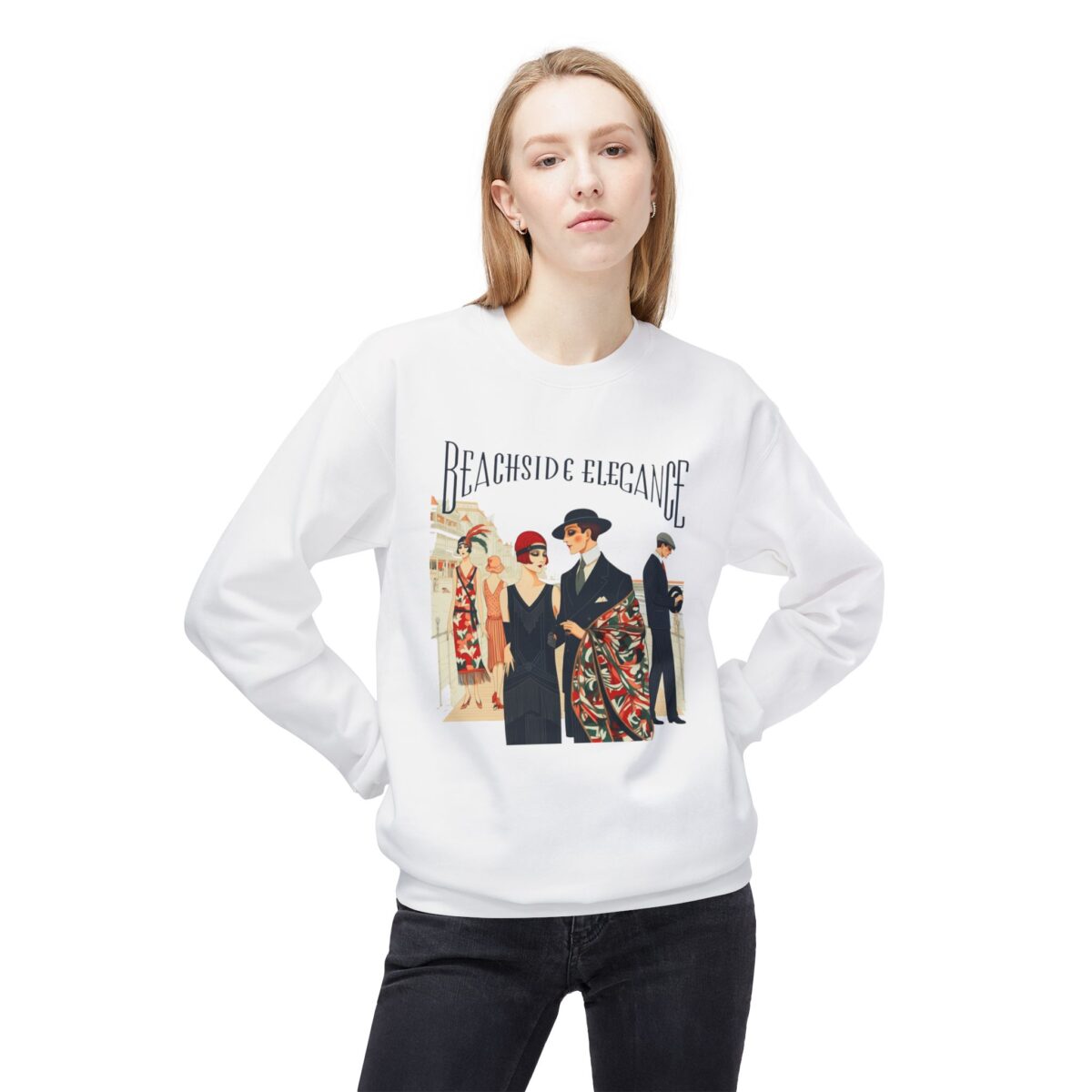 Beachside elegance Unisex Midweight Softstyle Fleece Crewneck Sweatshirt - Image 7