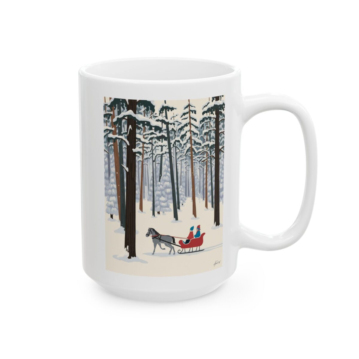 White and frosty Ceramic Mug, (11oz, 15oz) - Image 8