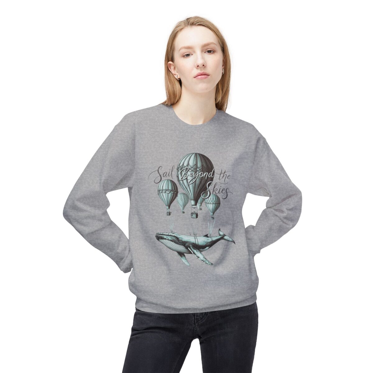 Sail Beyond the Skies Unisex Midweight Softstyle Fleece Crewneck Sweatshirt - Image 3