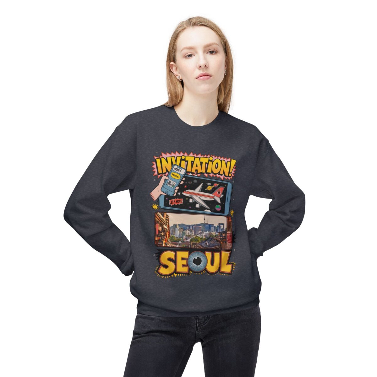 Invitation Seoul Unisex Midweight Softstyle Fleece Crewneck Sweatshirt - Image 27