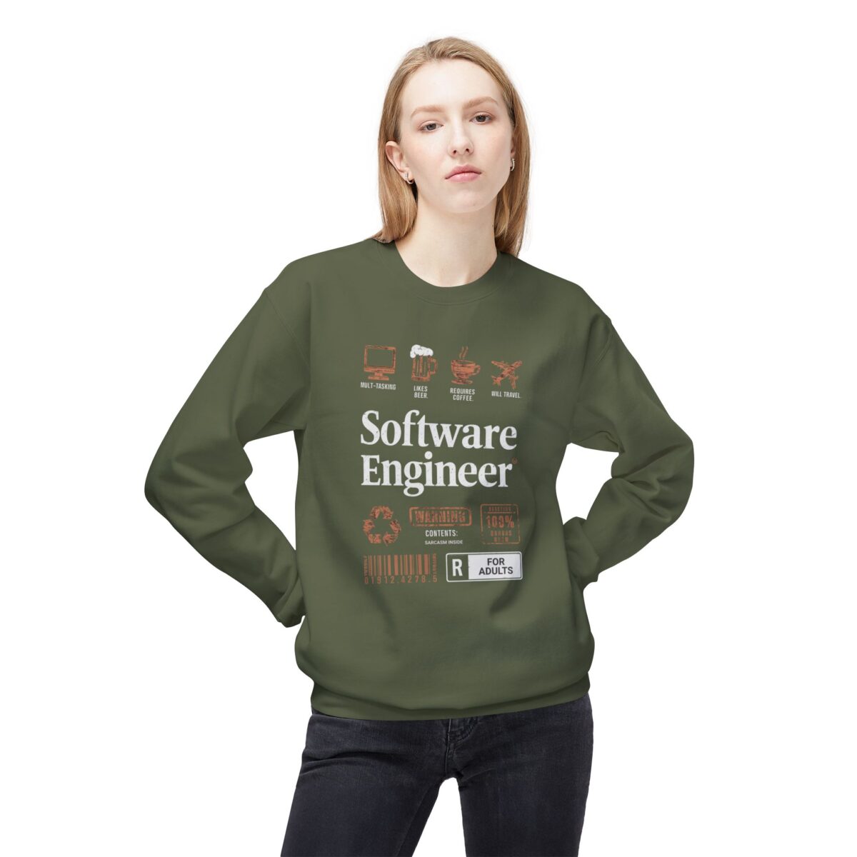 Software Engineer Unisex Midweight Softstyle Fleece Crewneck Sweatshirt - Image 15