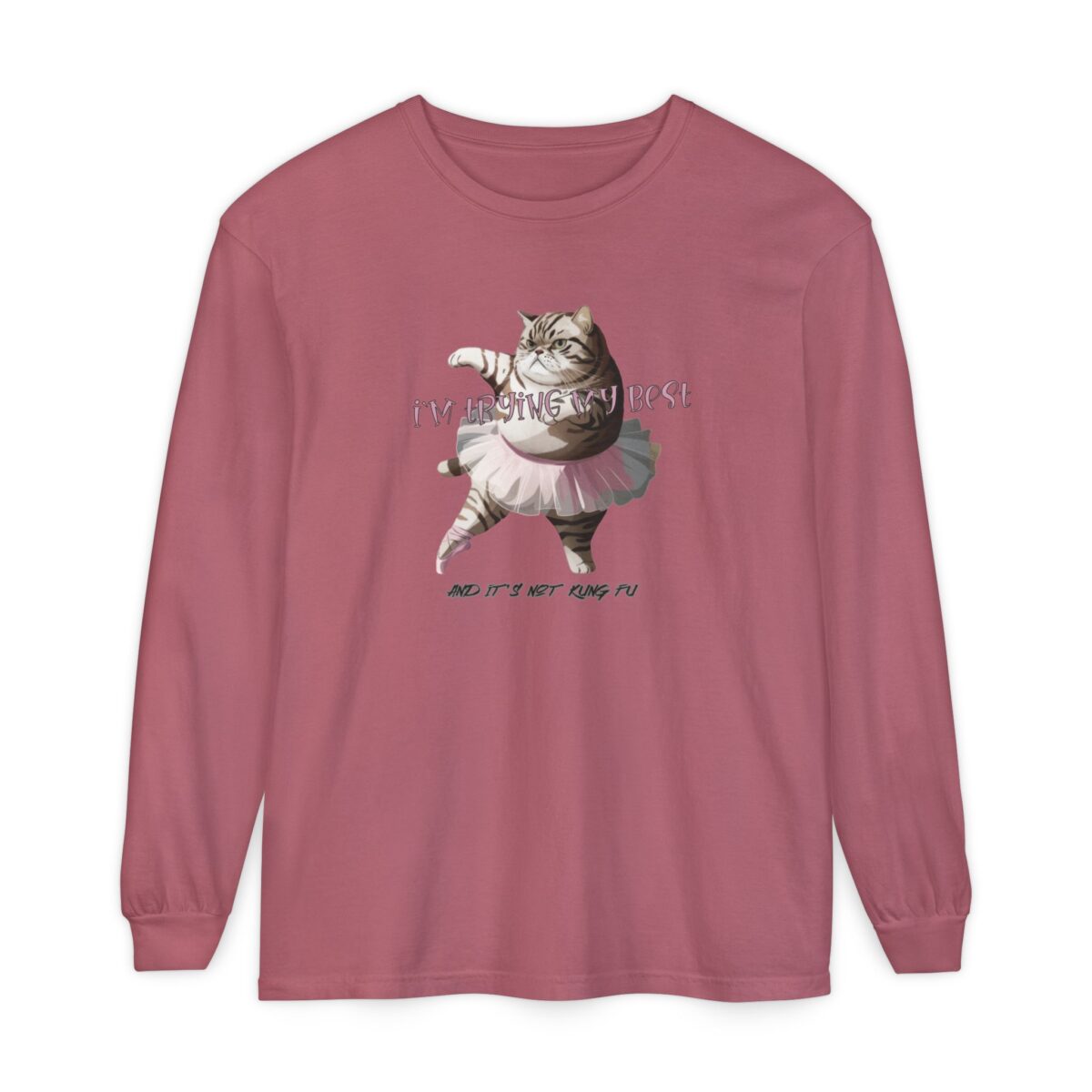 It's not kung fu Unisex Garment-dyed Long Sleeve T-Shirt - Image 33