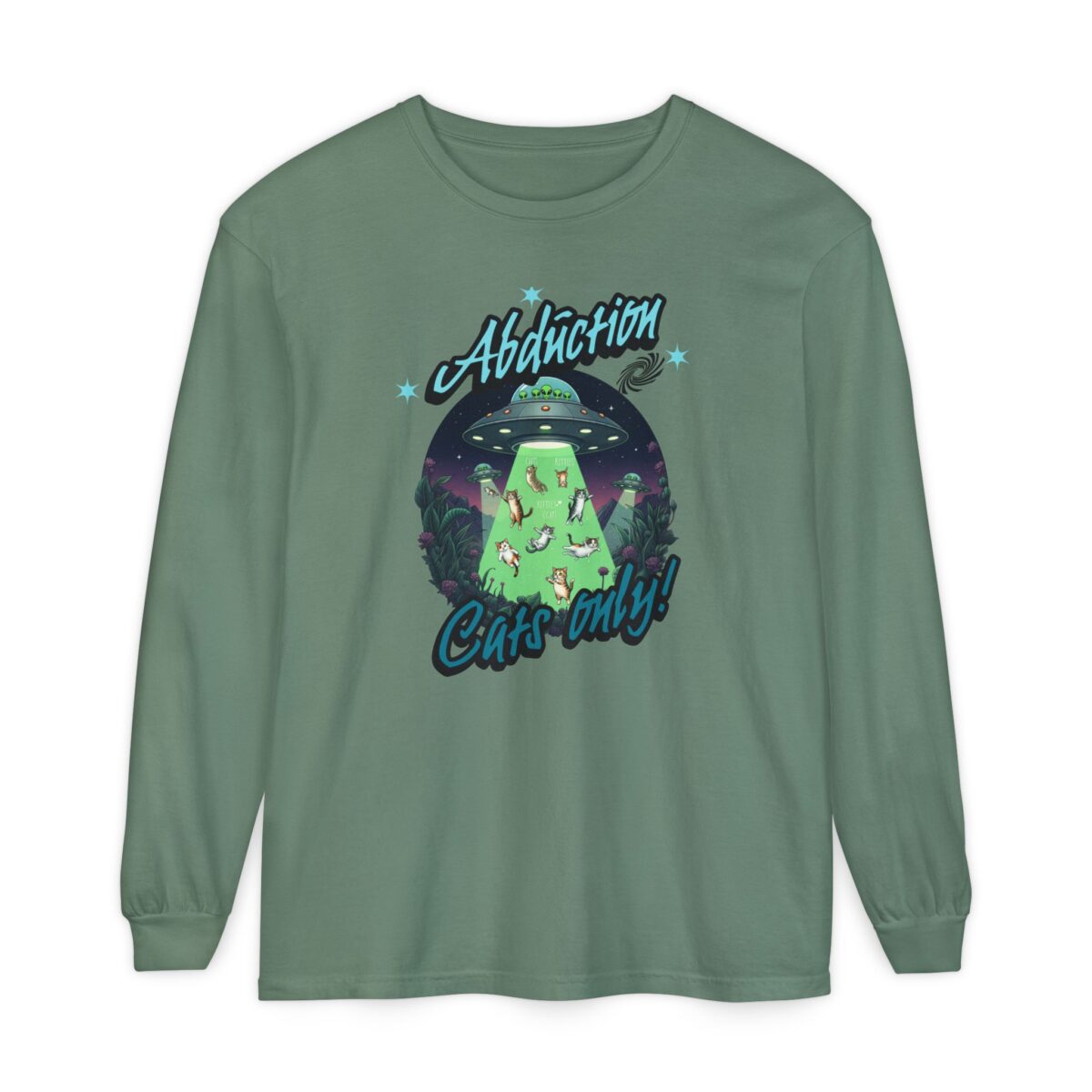 Abduction cats only! Unisex Garment-dyed Long Sleeve T-Shirt - Image 45