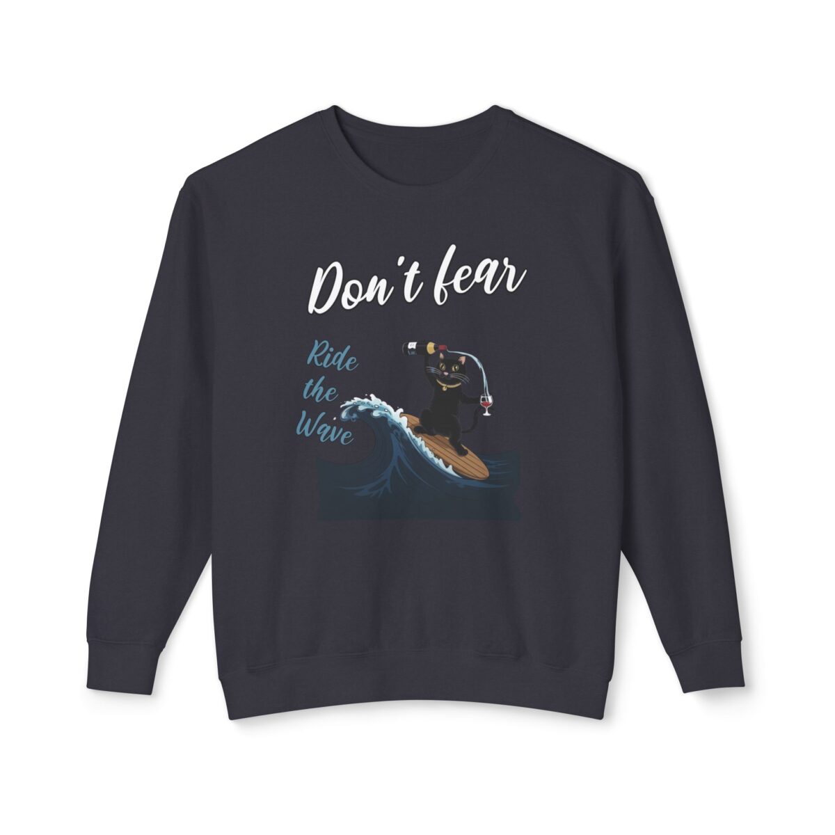 Ride with wave Unisex Lightweight Crewneck Sweatshirt - Image 21