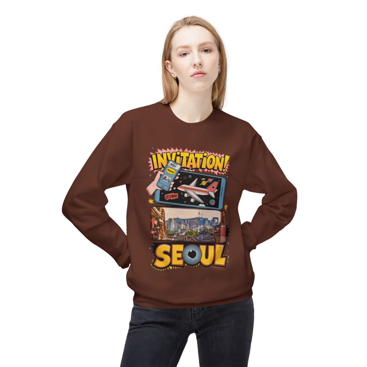 Invitation Seoul Unisex Midweight Softstyle Fleece Crewneck Sweatshirt - Image 7
