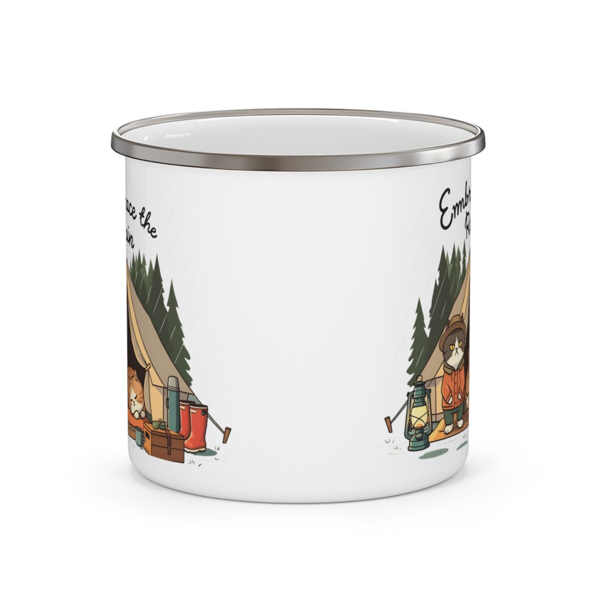 Embrace the rain Enamel Camping Mug - Image 2