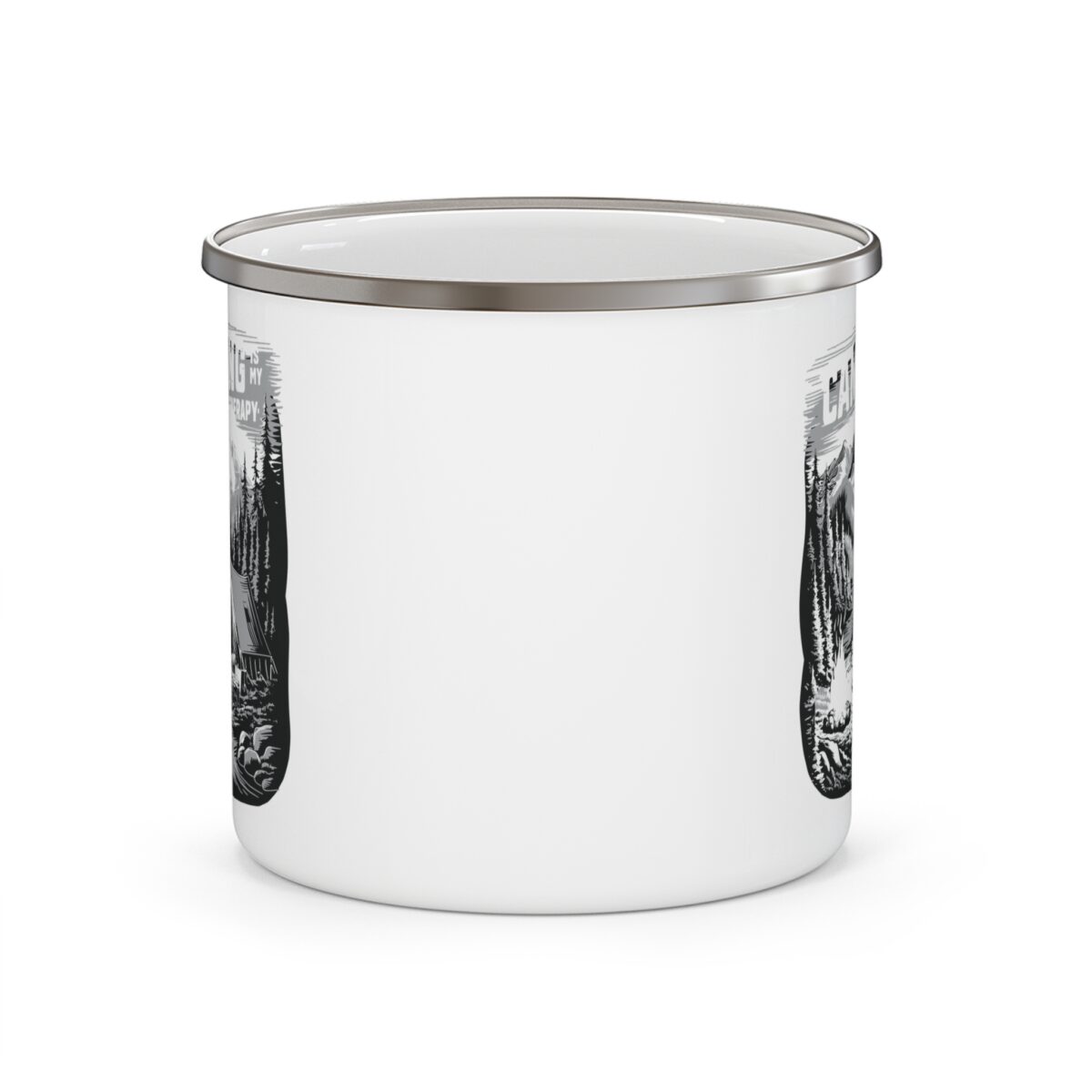 Camping is my therapy Enamel Camping Mug - Image 2