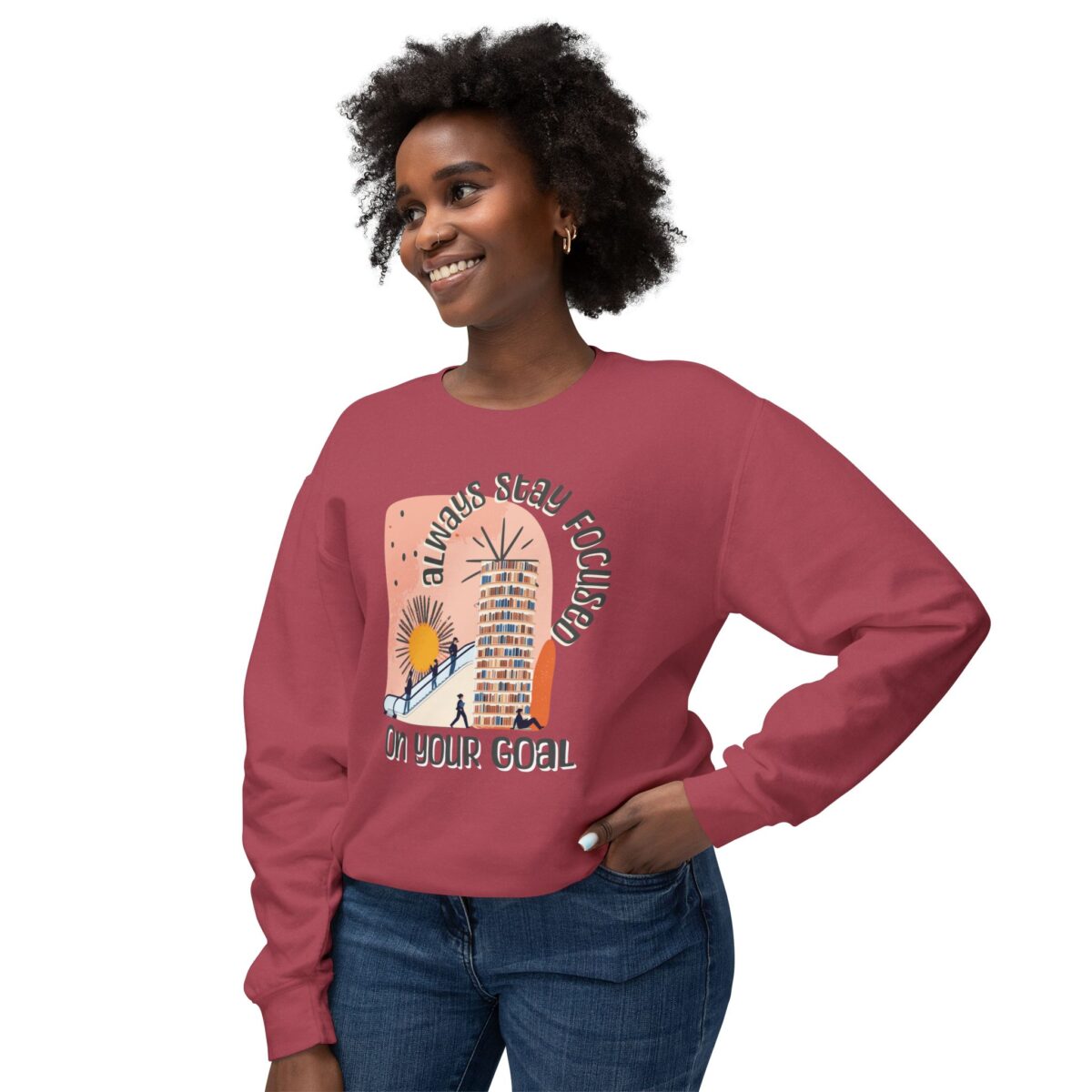 Always focused on your goal Unisex Lightweight Crewneck Sweatshirt - Image 23