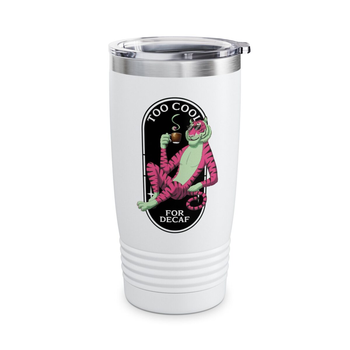 Too cool for decaf Ringneck Tumbler, 20oz - Image 4
